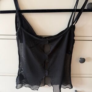 Tiger Mist Black Sheer Tank Top